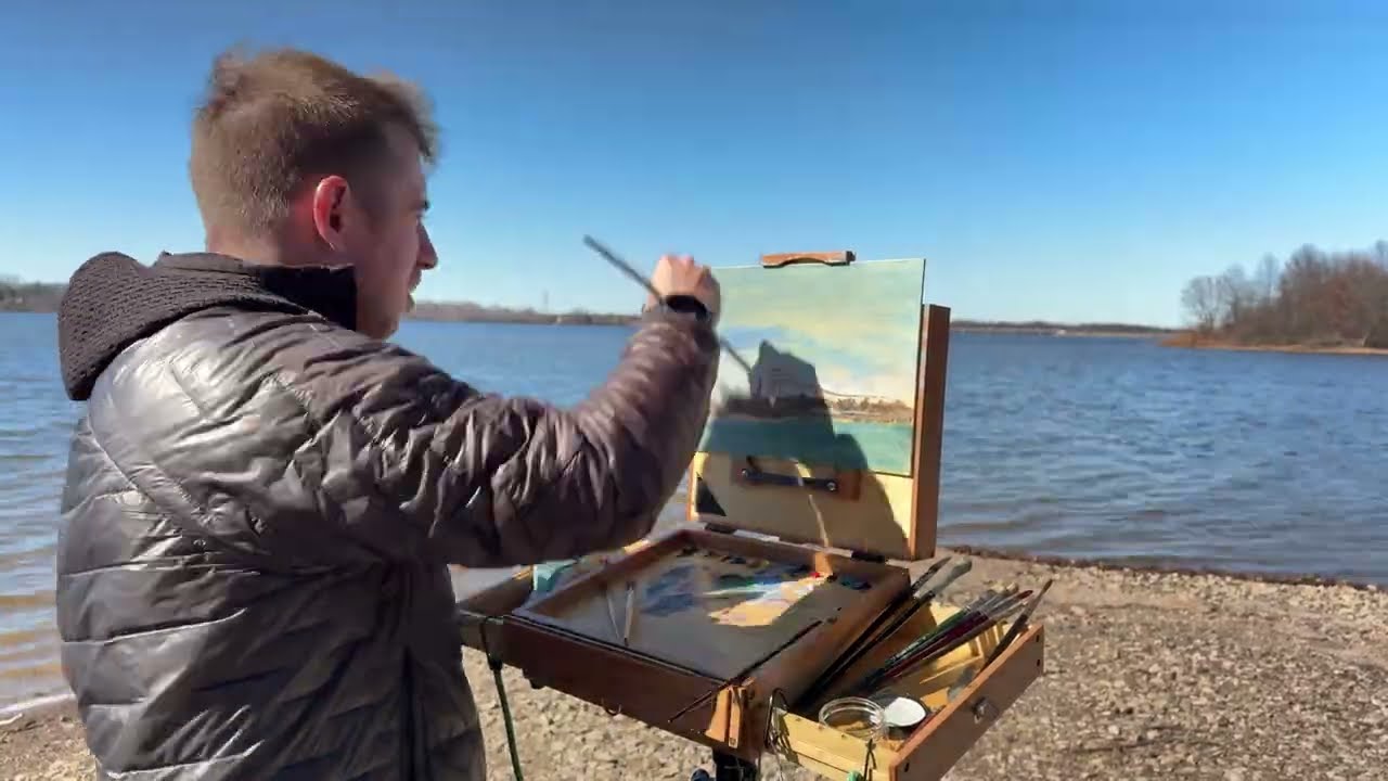 A Quick Plein Air Study - Oil Painting at Hoover Reservoir (Columbus, Ohio)