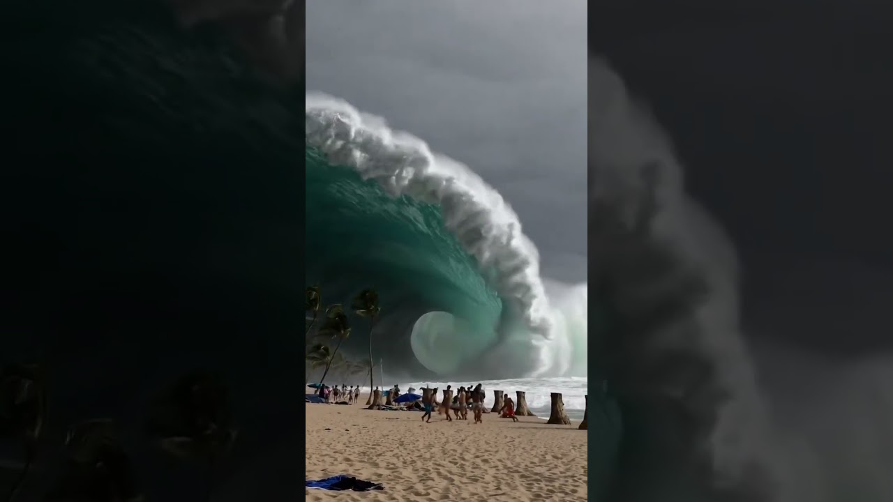 IMPACTANTE SIMULACI&Oacute;N DE TSUNAMI EN UNA PLAYA! 🌊😱 | &iquest;Qu&eacute; har&iacute;as en esta situaci&oacute;n?