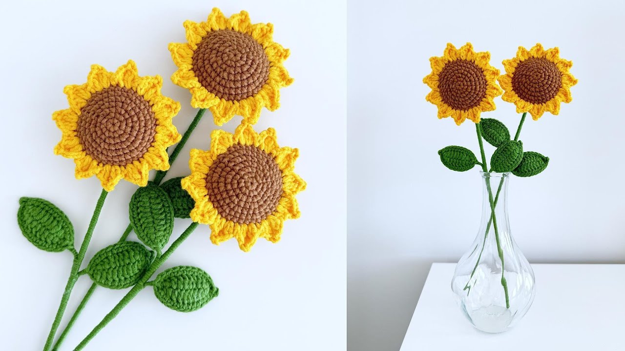 Crochet Sunflower | Crochet Flower Gift | Crochet Bouquet | Crochet Tutorial