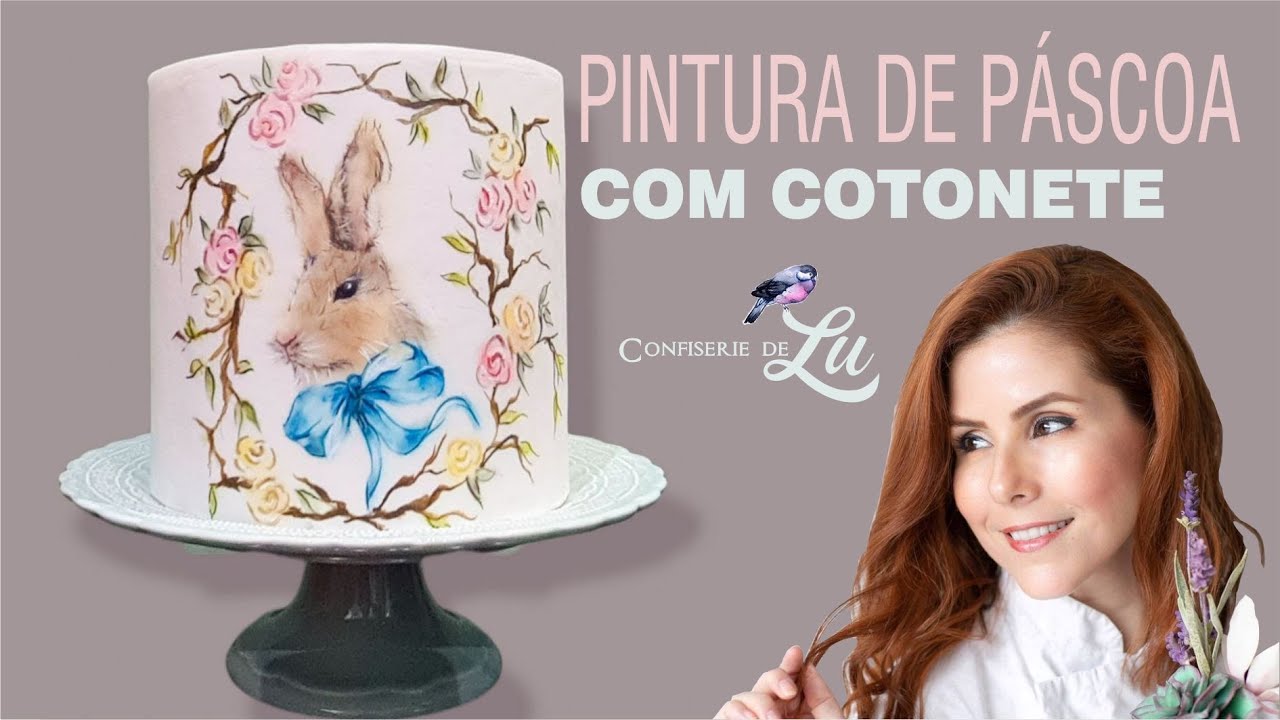 Técnica de Pintura em pasta americana com cotonete - Coelho da Páscoa