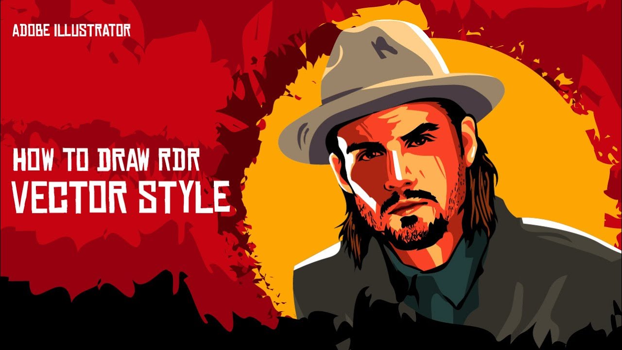 Draw Vector face in red dead redemption style