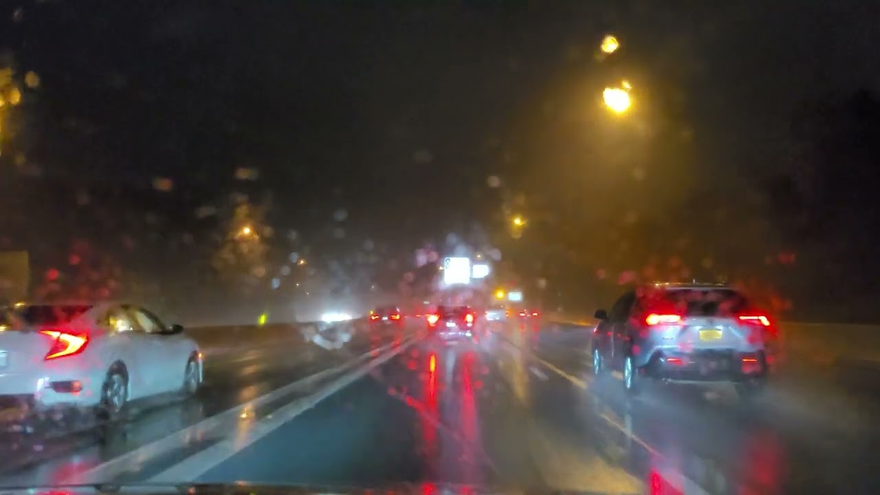 [4k ASMR] New York Highway Driving in RAIN! :) No talking, No music