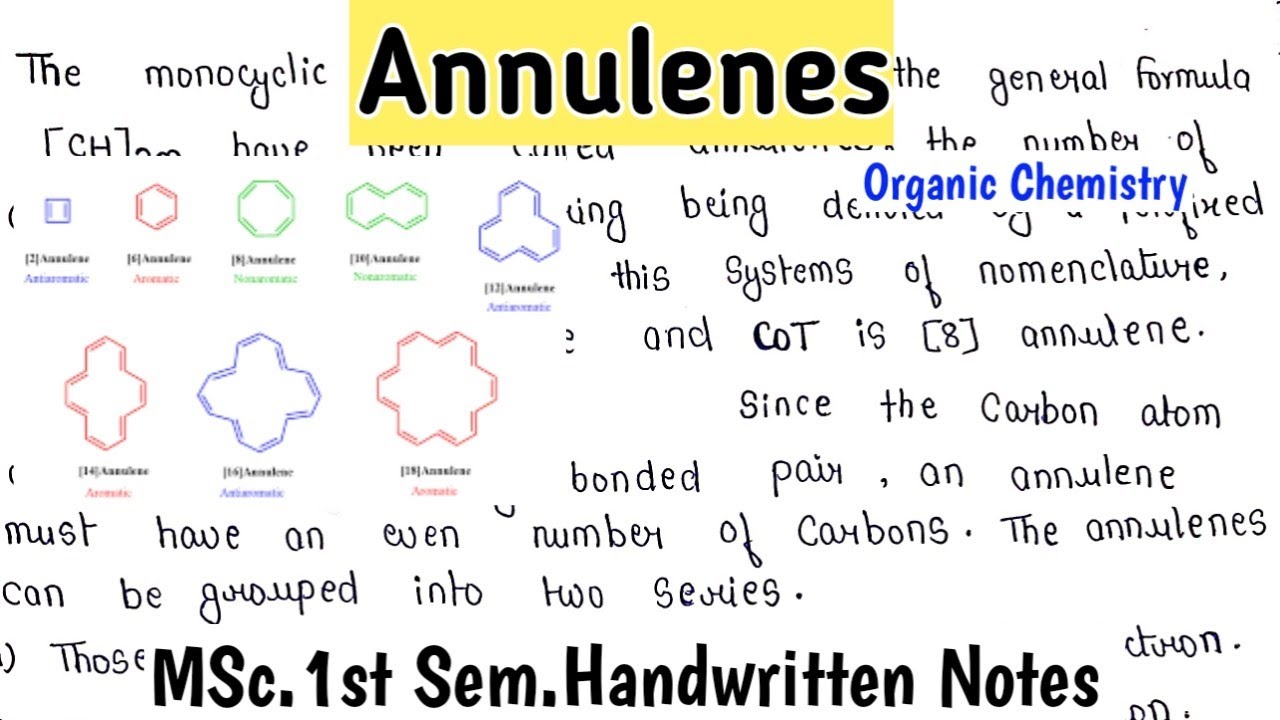 ANNULENES  | Types Of Annulenes | MSc.1st Sem.Notes | Organic Chemistry