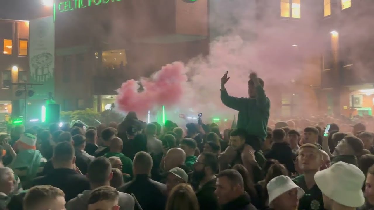 CELEBRATION AT CELTIC PARK AFTER WINNING THE LEAGUE!!!!