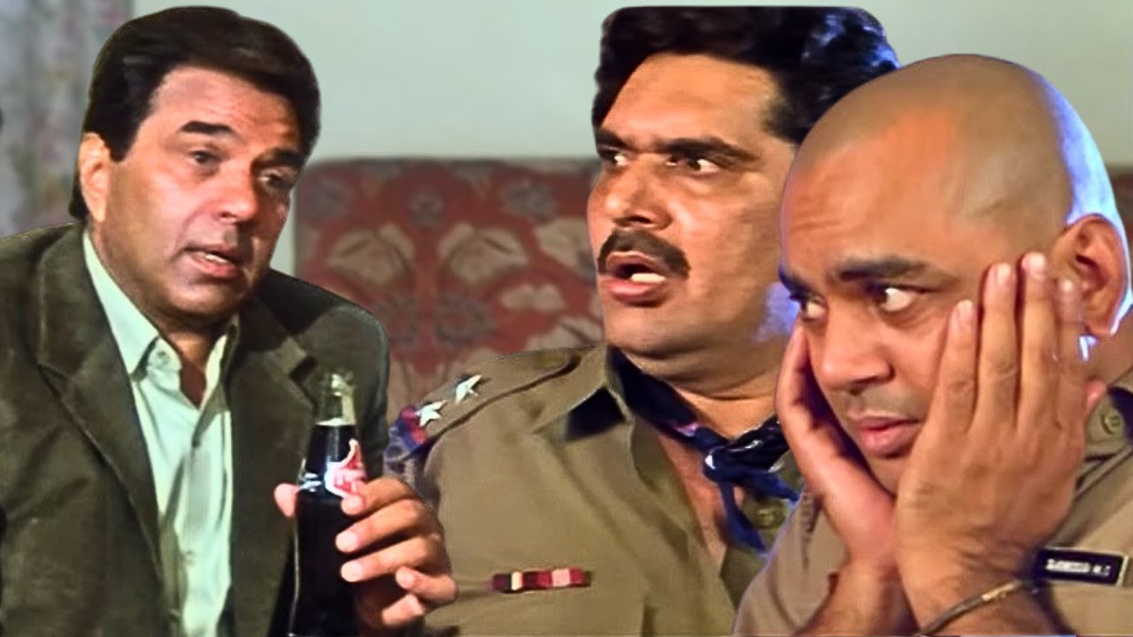 धर्मेंद्र ने दोनों इंस्पेक्टर को चाटा मार कोल्ड ड्रिंक पिलाई - Bollwood Action Drama Movie - Juaari