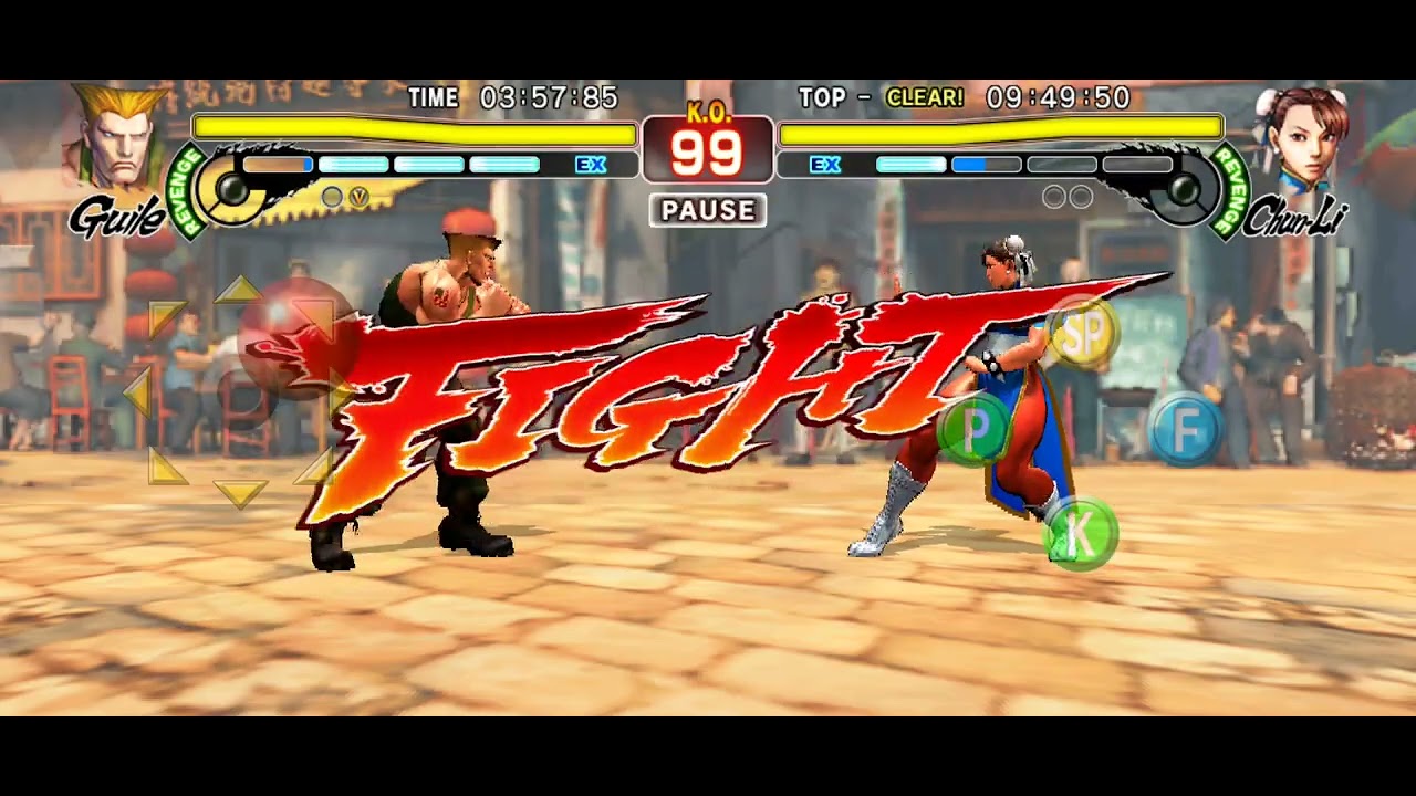 SF4, Street Fighter IV CE gameplay on mobile (Guile ; difficulty : grueling ; Ext. STG : Akuma)P.2