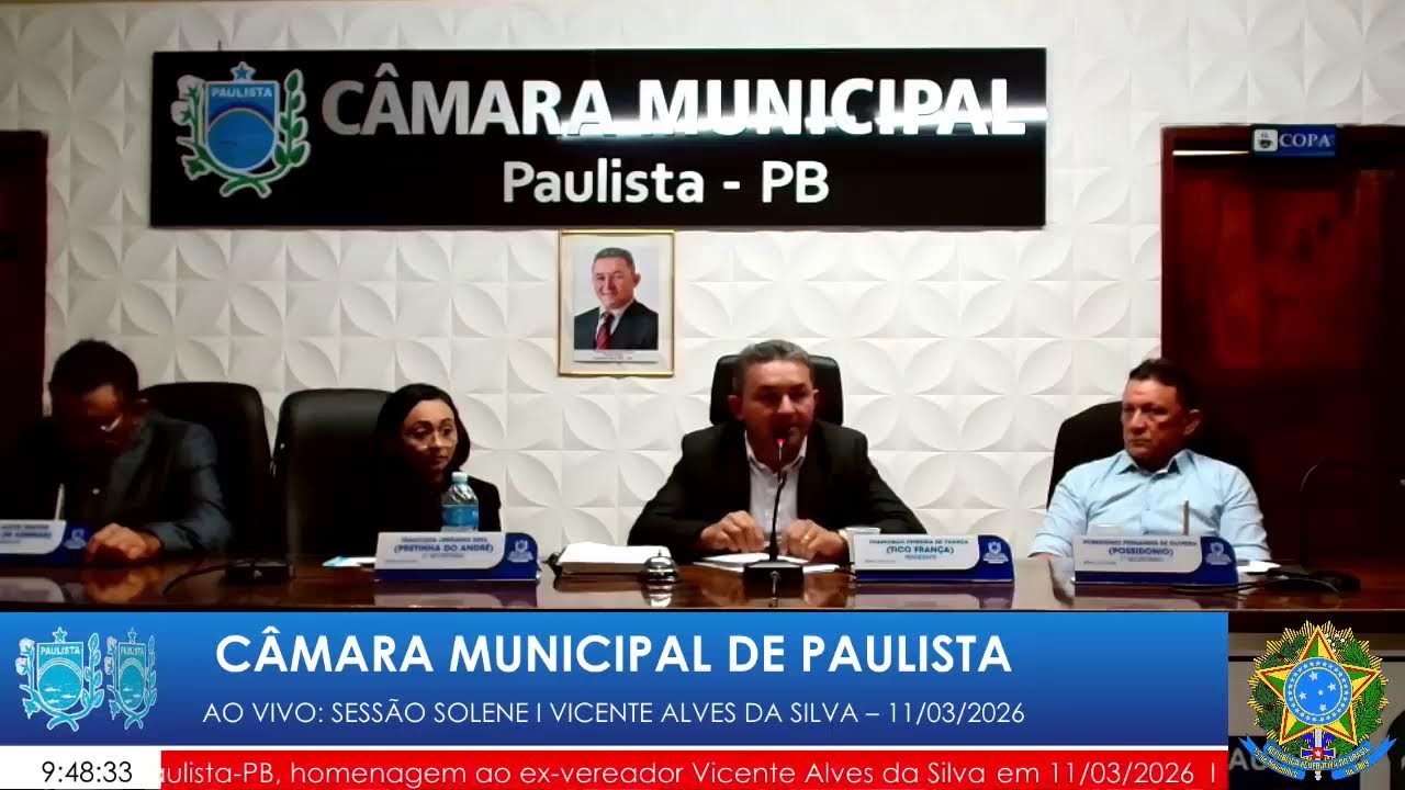AO VIVO: SESSÃO SOLENE I VICENTE ALVES DA SILVA – 11/03/2023