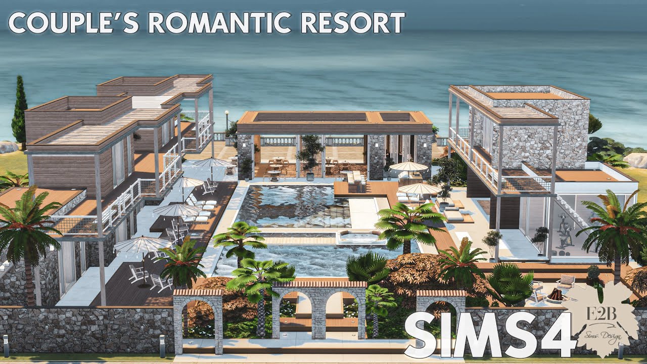 РОМАНТИЧЕСКИЙ КУРОРТ ДЛЯ ПАРЫ | Sims 4 CC Speed ​​Build | ССЫЛКА ДЛЯ СКАЧИВАНИЯ (TRAY+CC+CC LINKS)