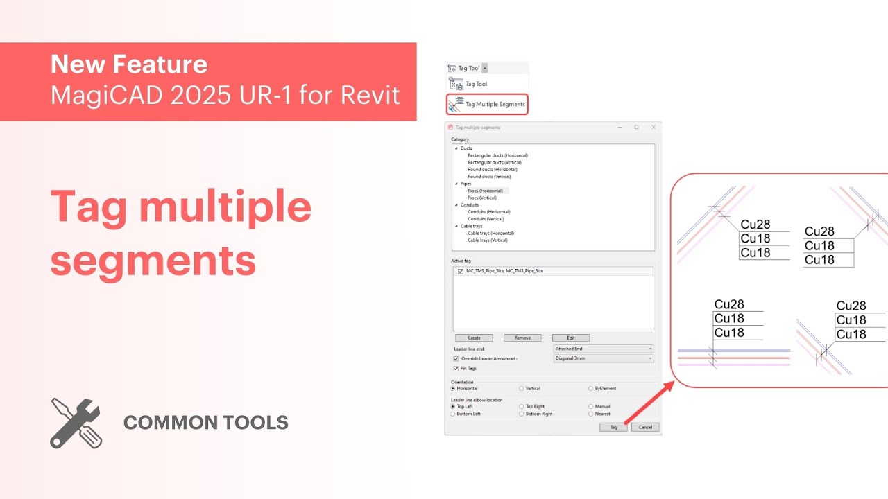 MagiCAD 2025  UR-1 for Revit &ndash; Tag multiple segments