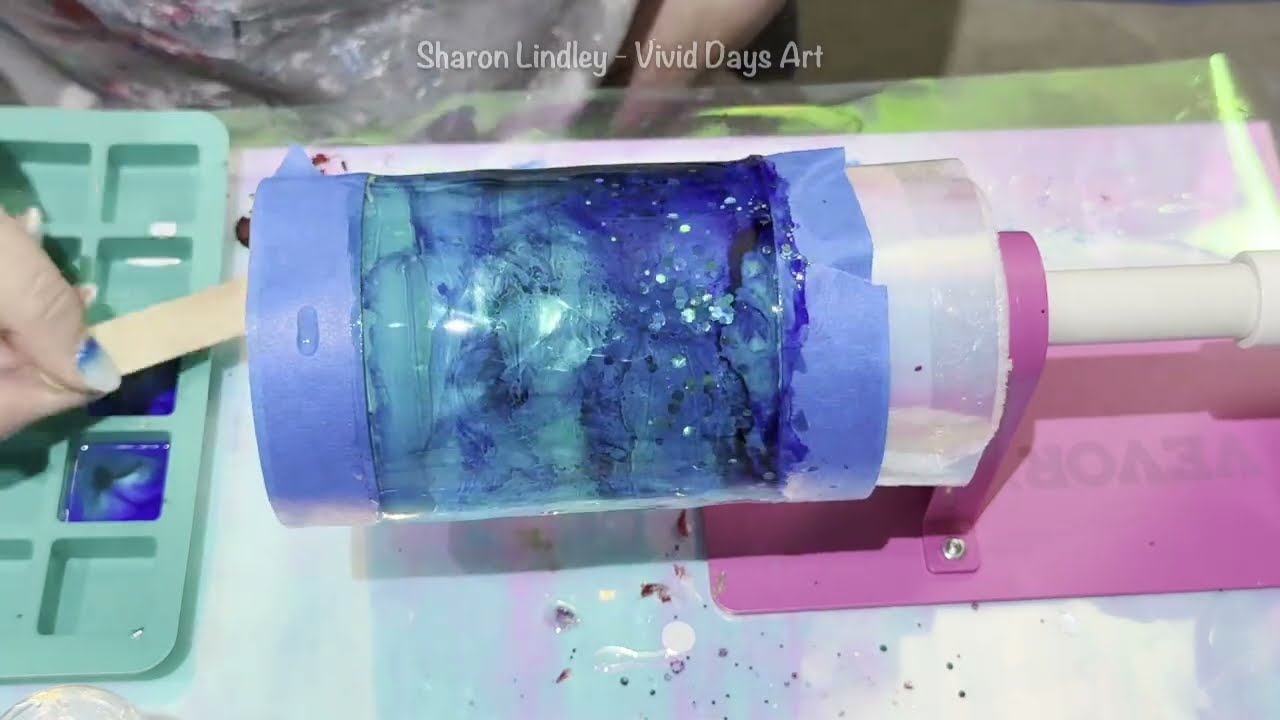 Resin - Pimping up your Glass Candle Holder - Blues & Bling - Stunning & Simple