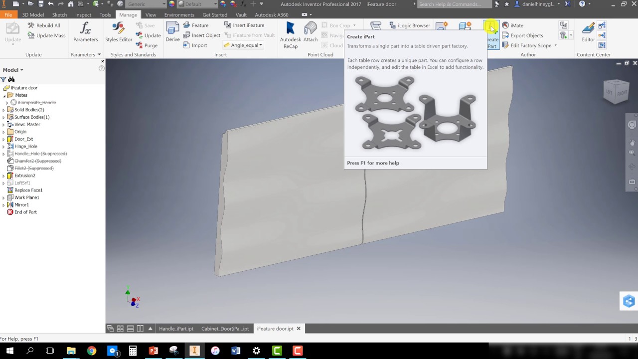Inventor iParts (Pt.2) (Advanced iPart for the Furniture Industry)