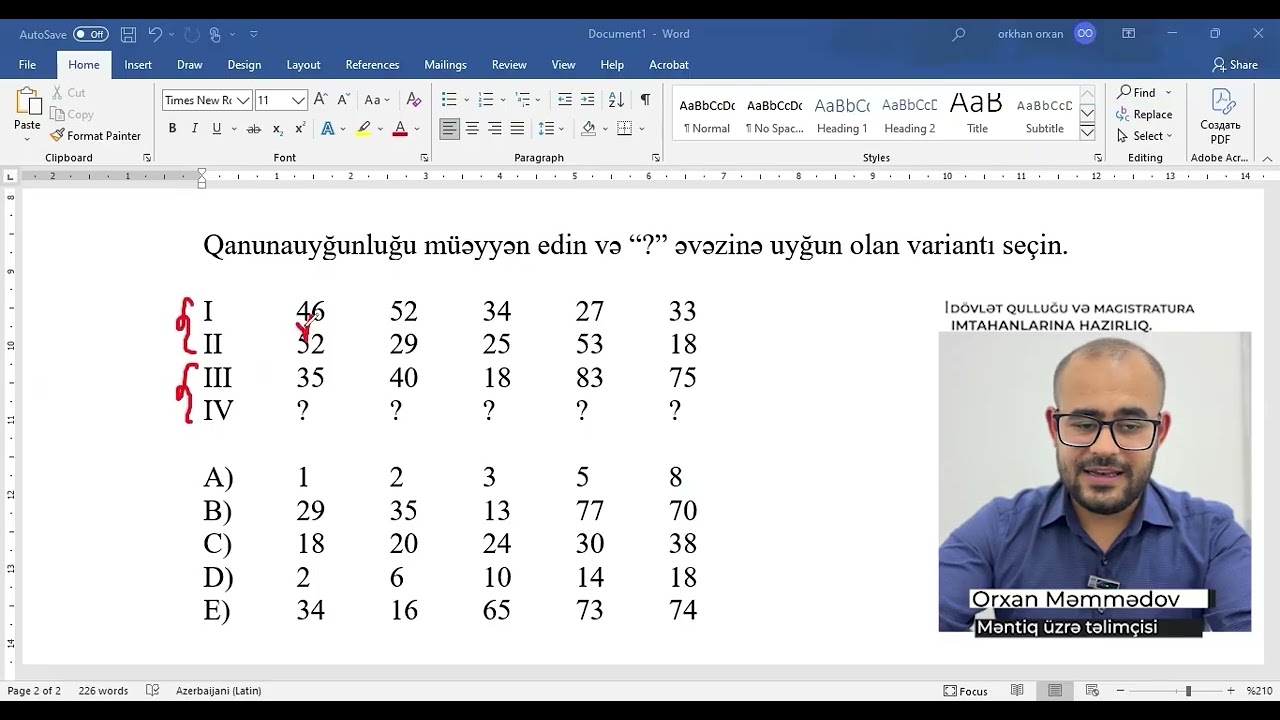 4 cü sətrin ( Analoji sıranın) tapılması, ardıcıllıq #dovletqullugu #mentiq #iqtest 