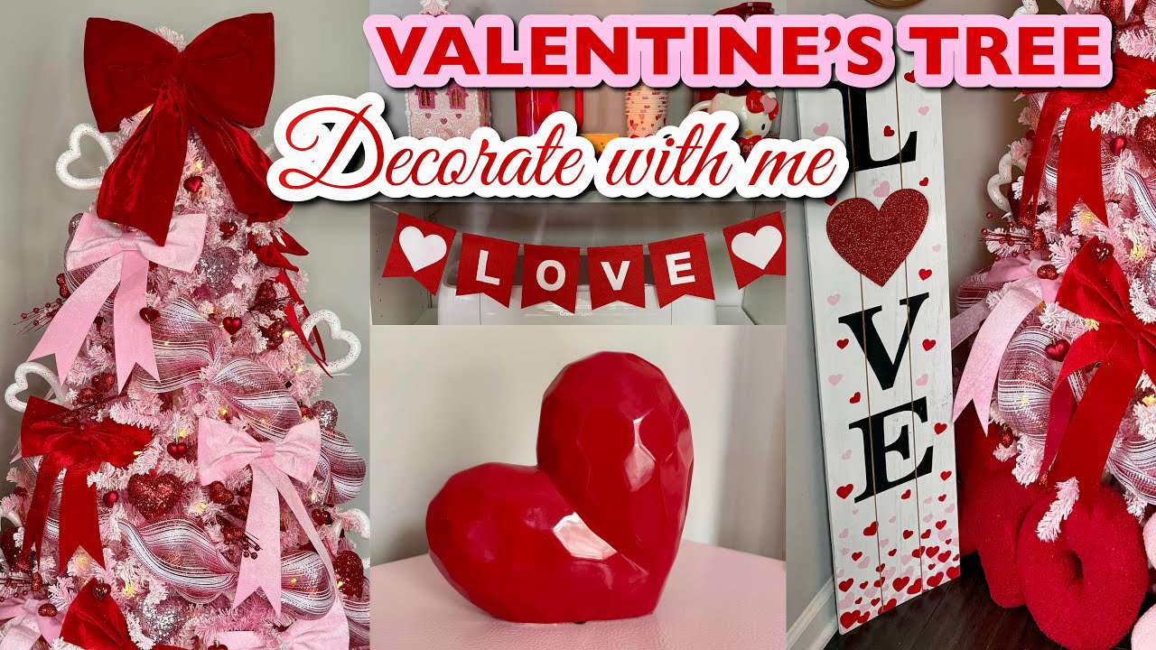 Decorate with me: Valentine’s Day Tree & Pink Home Office Styling | Pink & Red Vibes! 