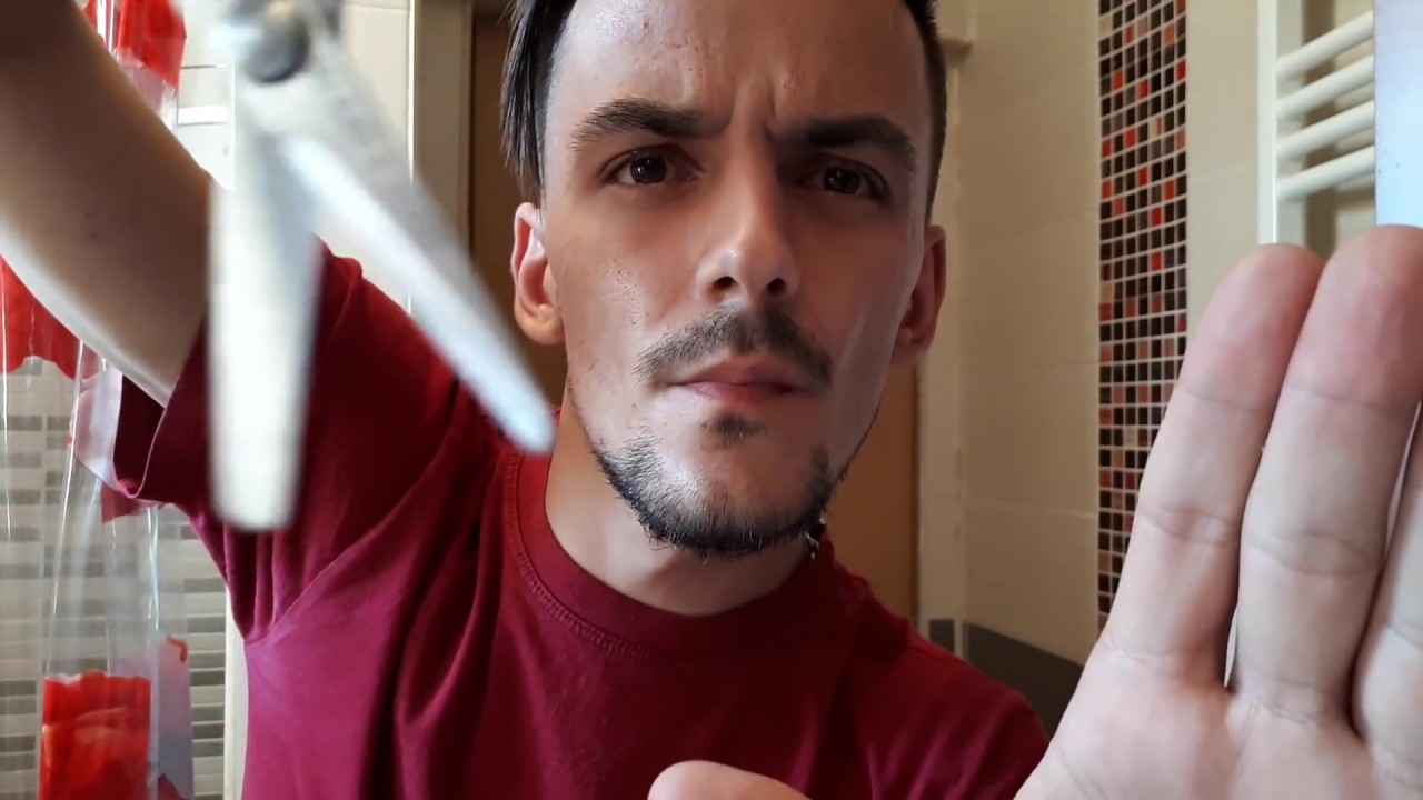 ASMR chaotic haircut in bathroom ✂️