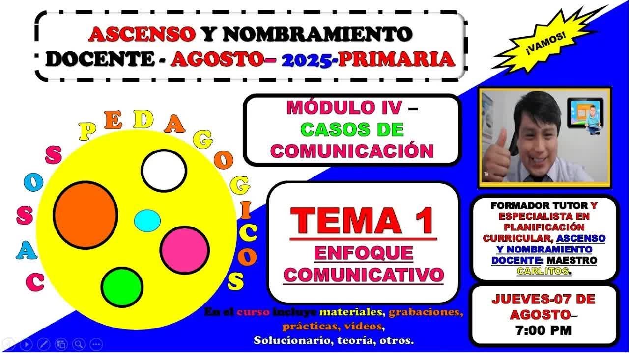 Primaria comunicacion - Tema 01 - Enfoque comunicativo /  07 agosto   Jueves