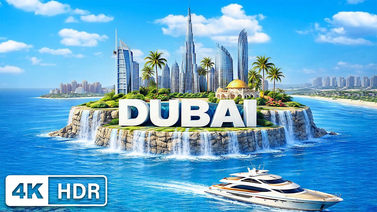Dubai 4K Drone Footage | Mediterranean Blues, Sunset Vibes & Music Island