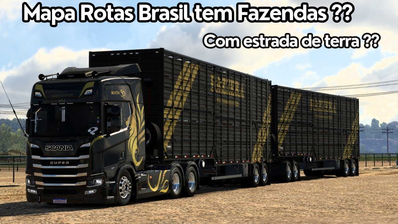 Euro Truck Simulator 2 Gameplay Mapa Rotas Brasil tem Fazendas e estrada de terra ??
