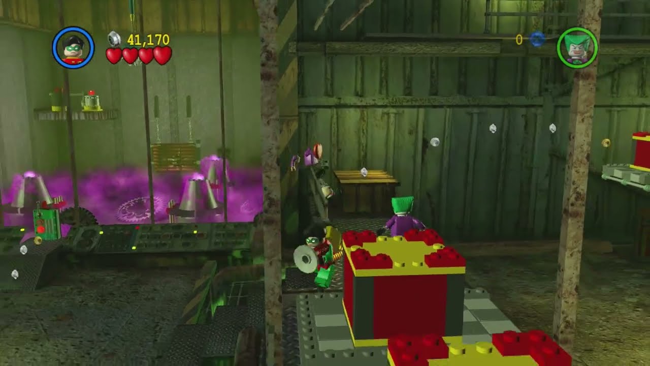 LEGO Batman: The Videogame - Joker's Home Turf (All Minikits, Red Brick, Hostage)