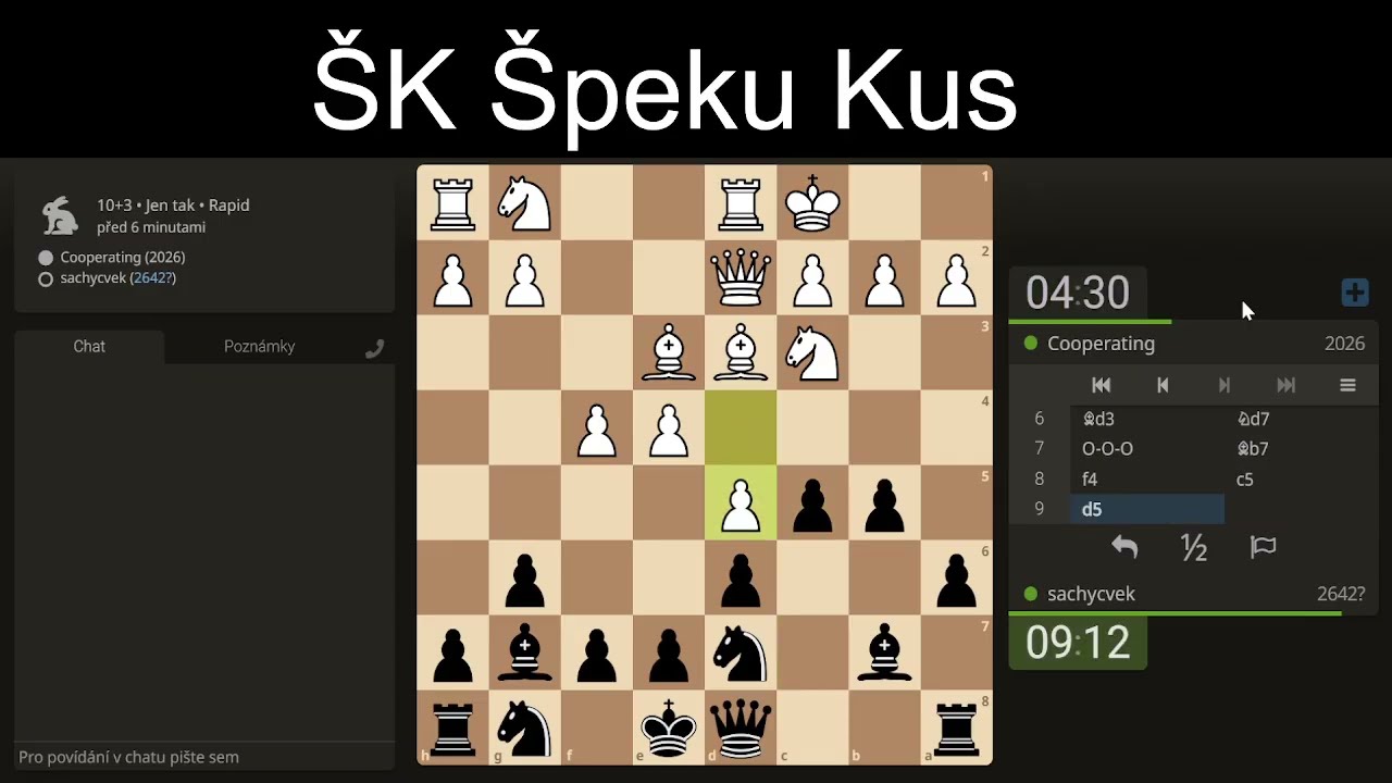ŠK ŠK Jak přemýšlí velmistr v zahájení (které moc nezná) a v útoku na krále.