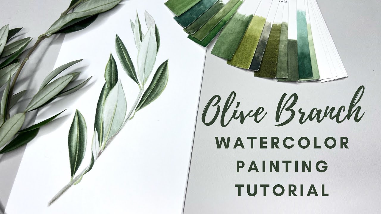 Olive Branch Watercolor Painting 🕊️ Realistic Watercolor Painting Tutorial 🕊️ Olive Branch