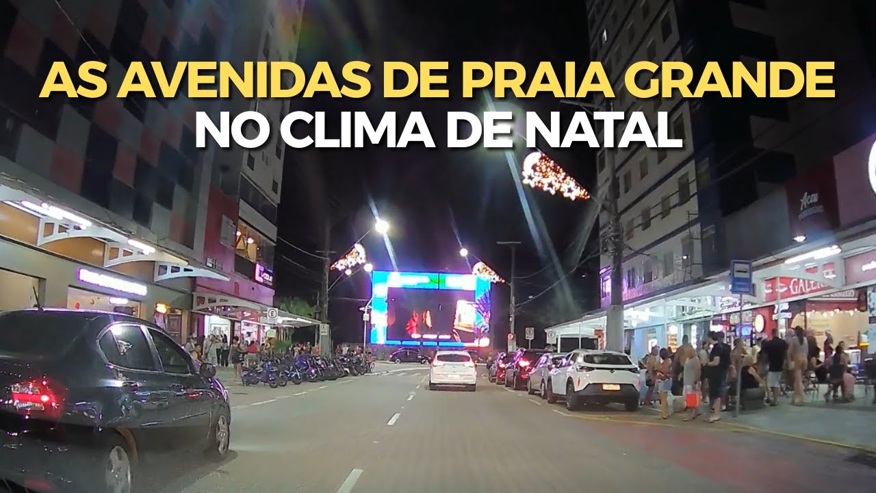 Decoração de Natal nas Avenidas da Praia Grande – Veja Como Ficou | UBER DRIVER POV