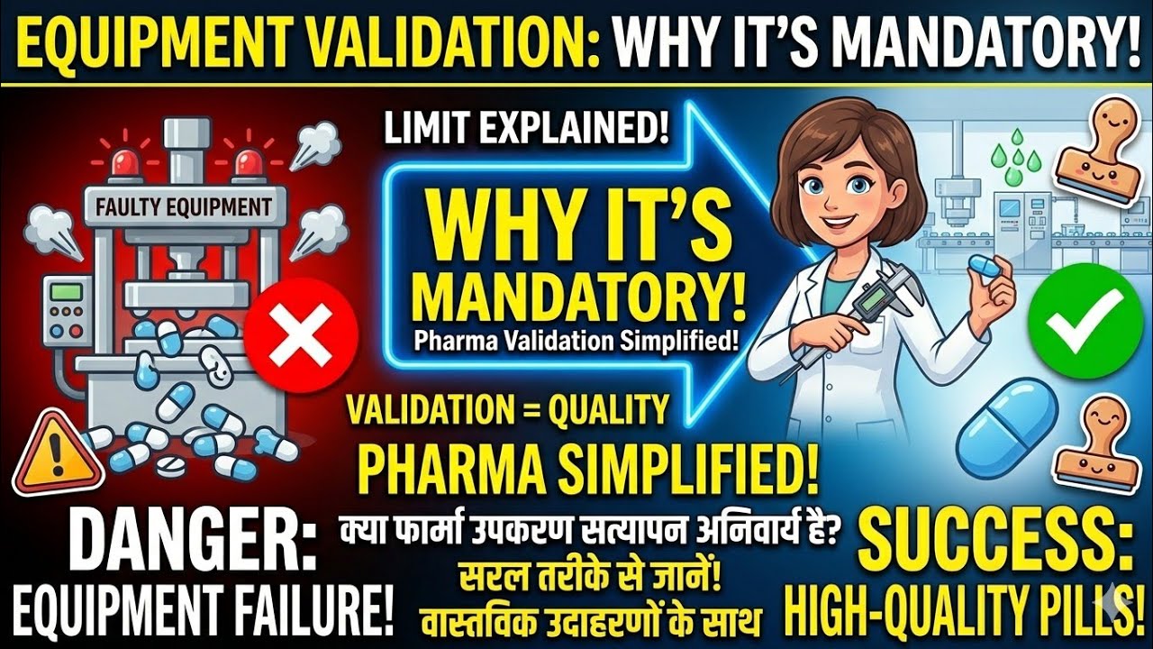 Why Equipment Validation is Mandatory in Pharma?Pharma Validation Simplified .With Real Examples.
