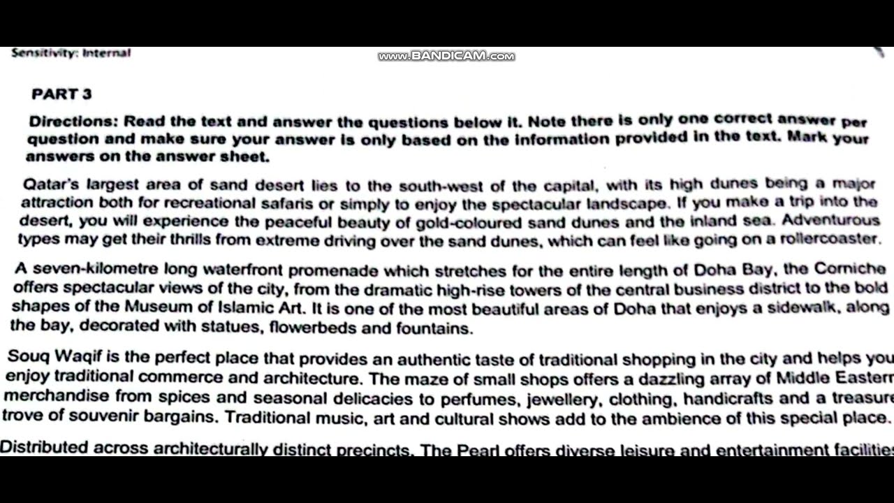 QATAR AIRWAYS ENGLISH TEST 2025 Part 1