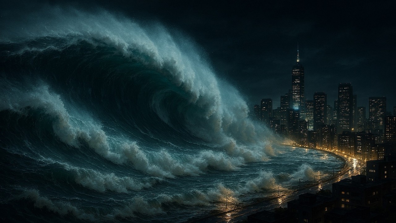 Massive Mega Tsunami destroys City during the night!