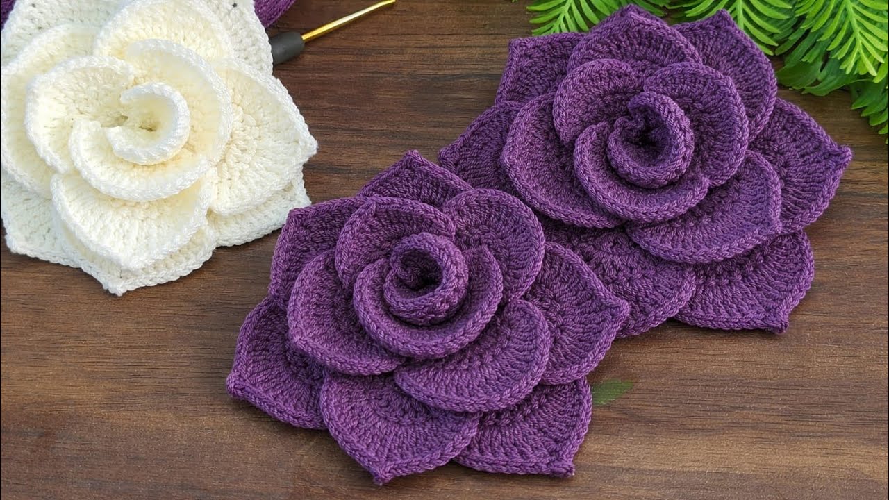 Woww!.. 🥰 How to Crochet a Rose Step by Step, Quick and Easy. Making a magnificent rose 
