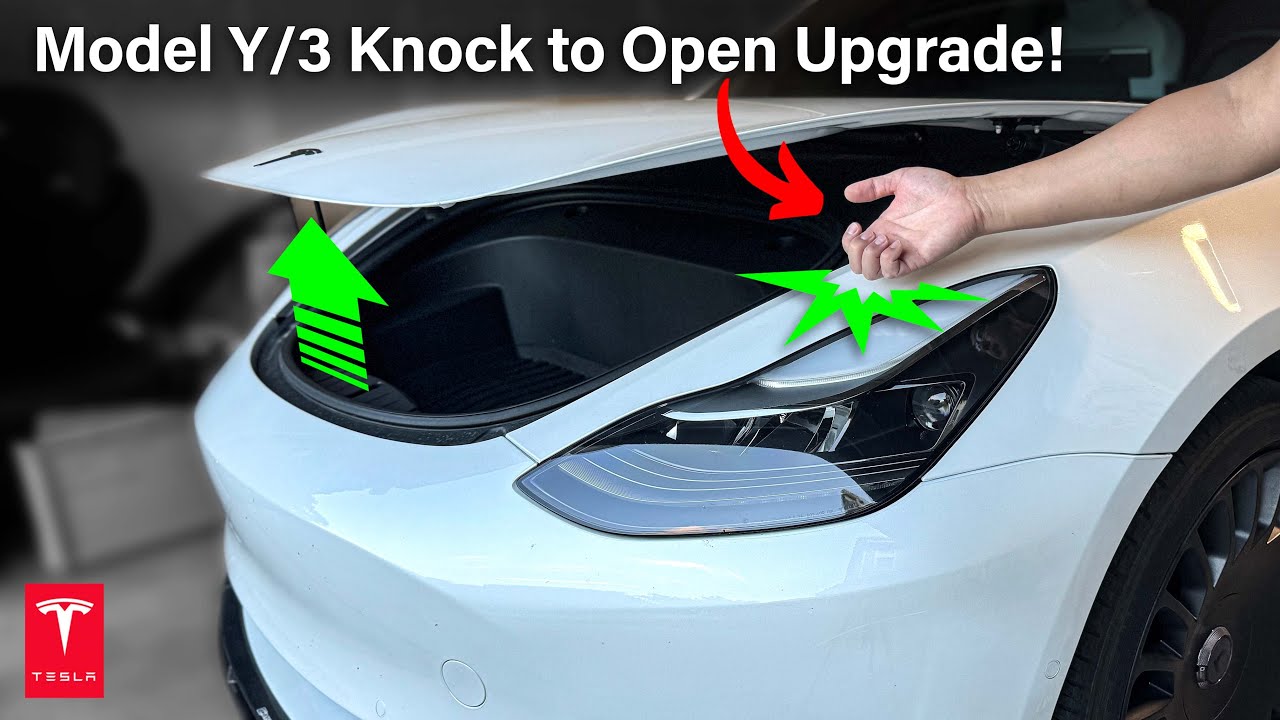 New Model Y/3 Power Frunk Knock to Open Upgrade! #tesla