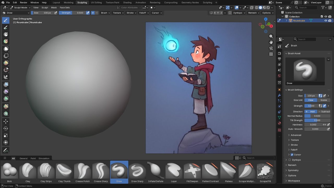 Sculpting HelloLuigi In Blender