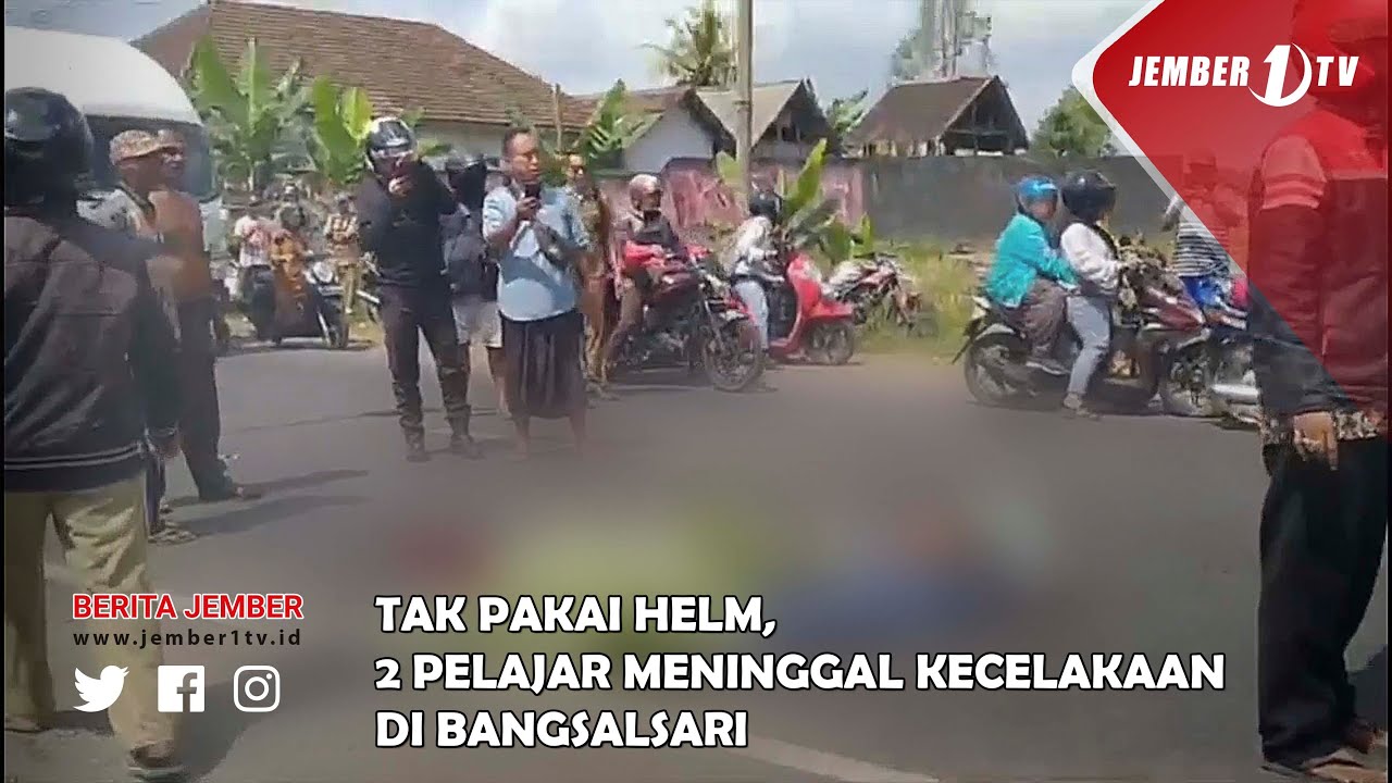 TAK PAKAI HELM, 2 PELAJAR MEN1NGG4L KECEL4K44N DI BANGSALSARI