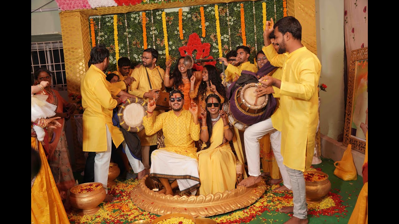 Fun & Colorful Haldi | Traditional Telugu Wedding Ritual 🌼 | Pre-Wedding Celebration