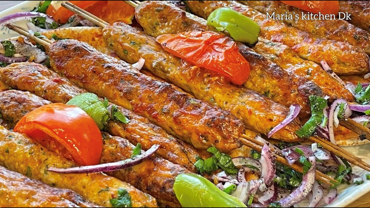 Oven Grilled Chicken Kebab with Salad / وصفة الدجاج المشوي بالفرن مع السلطة اكثر من رائعة.