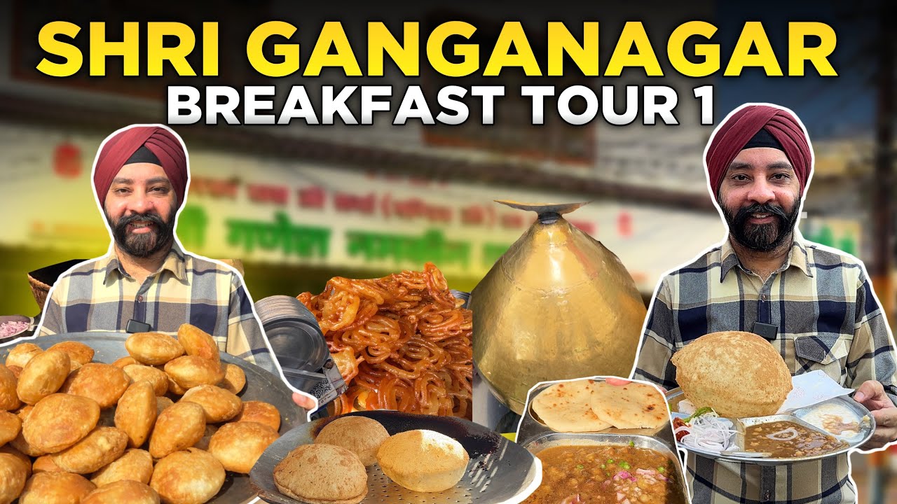 Sri Ganganagar Breakfast Tour | Jatadhari Jalebi | Pandit Ji Kulche | Punjabi Chole Bhature | 4K