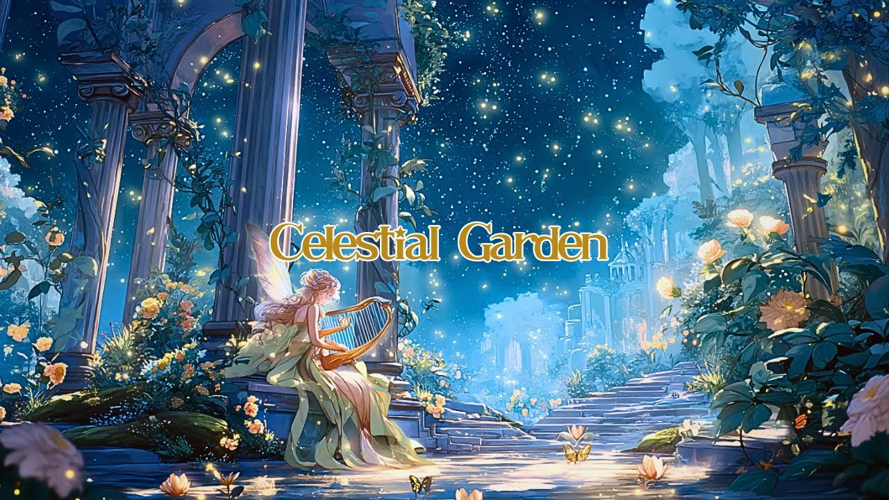 🌼Celestial Garden — Harp Over the Night Sky | Fantasy Sleep & Relax BGM