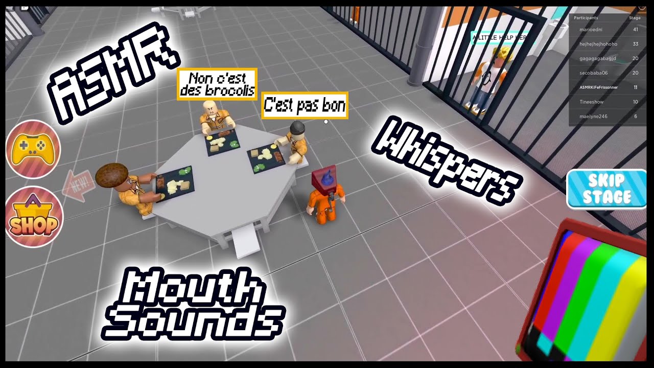ASMR FR ROBLOX 🎮 ON S'EVADE DE PRISON ET C'EST TROP BIEN !!!  [ASMR Bruit De Bouche & Chuchotements]