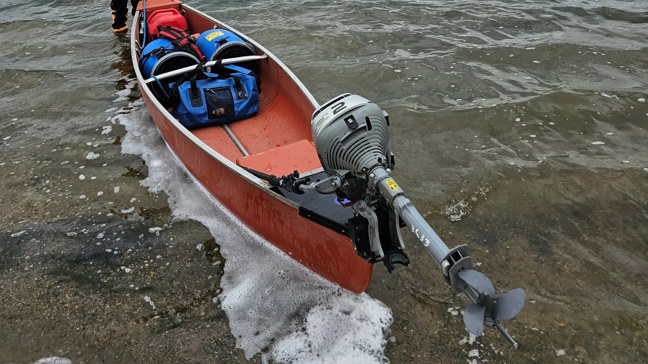 Coleman Canoe Test With a Motor. 