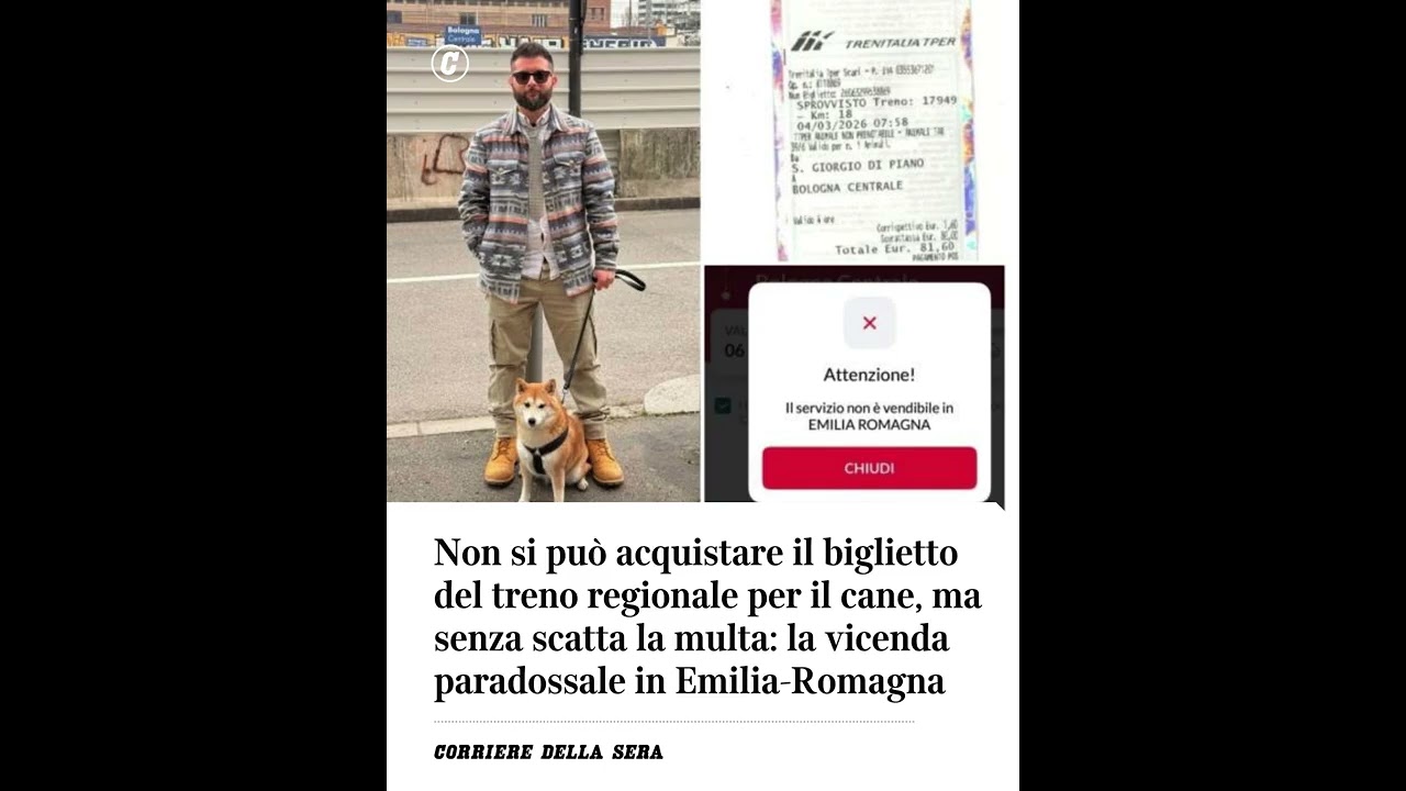 Paradosso in Emilia: non si può acquistare biglietto del treno per il cane, ma senza scatta la multa