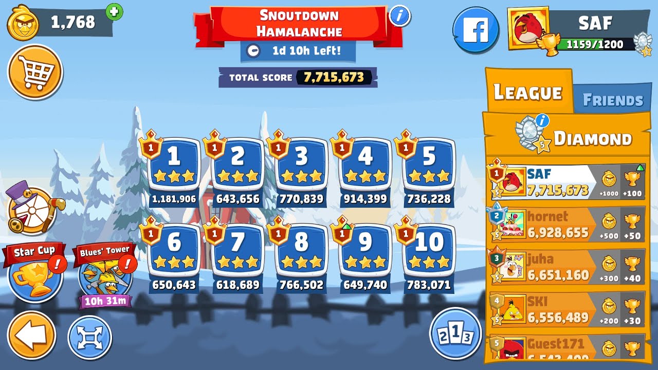Angry Birds Friends. Snoutdown Hamalanche (23.12.2023). All 3 stars. Passage from Sergey Fetisov