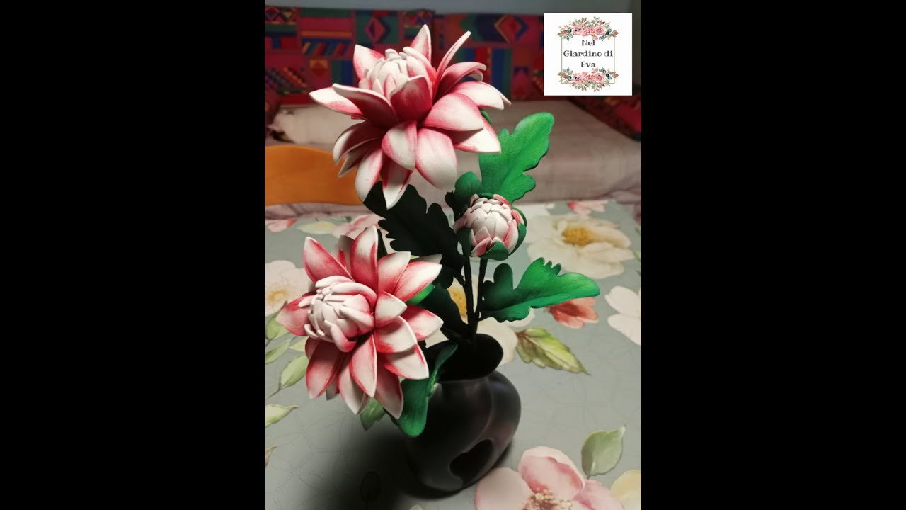 🧚‍♂️Dalia sfumata rossa in gomma eva con cartamodello #diy #fommy #gommacrepla