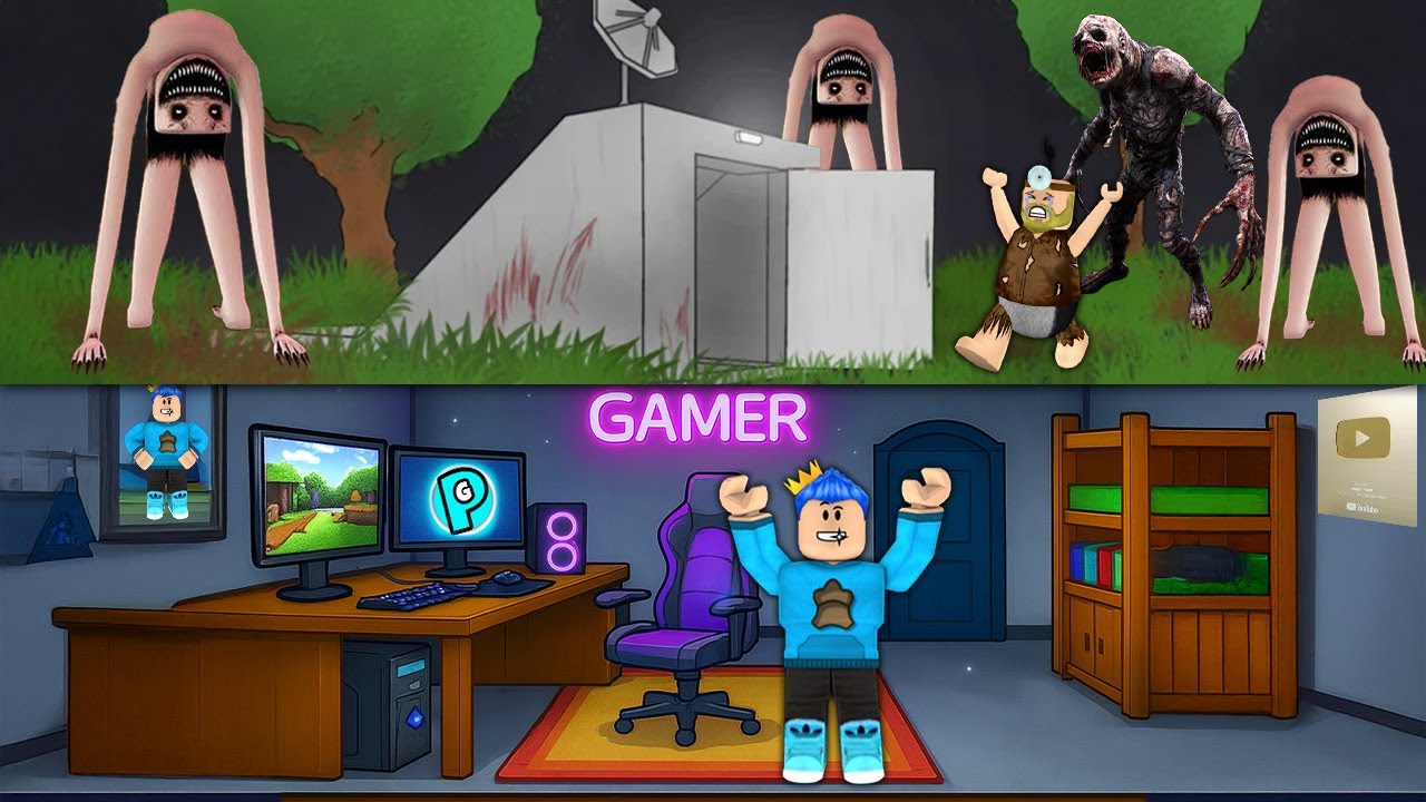 PANDU DAN PAK UNAT BUAT BUNKER GAMING ANTI HANTU KAYANG DI ROBLOX!!