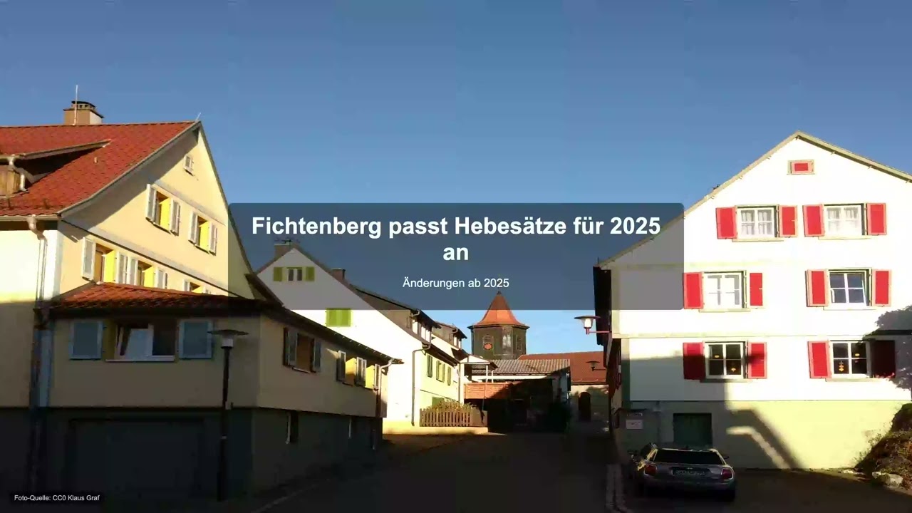 Fichtenberg passt Hebesätze für 2025 an - Gewerbesteuer News