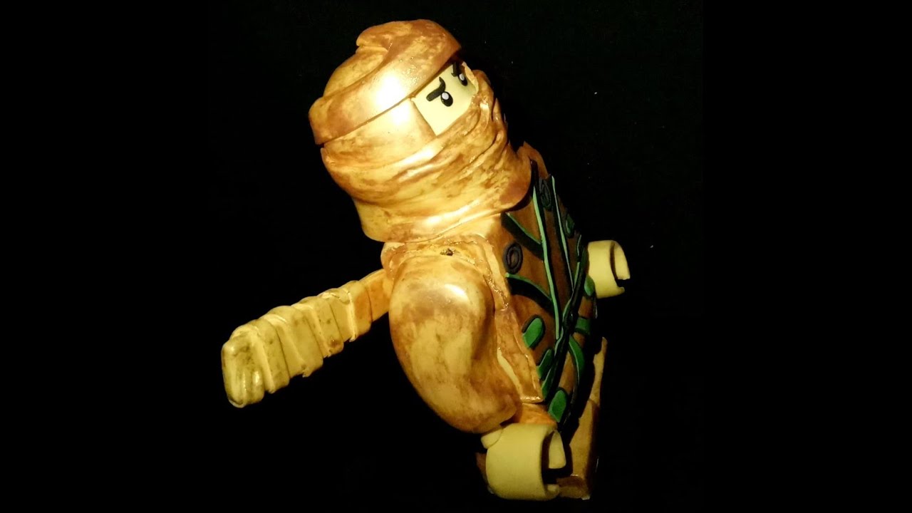 Gold Ninja(Lloyd) 3D Cake.Golden Ninja 3D Torte. Tutorial - Step by step- تورتة النينجا الذهبى مجسمة