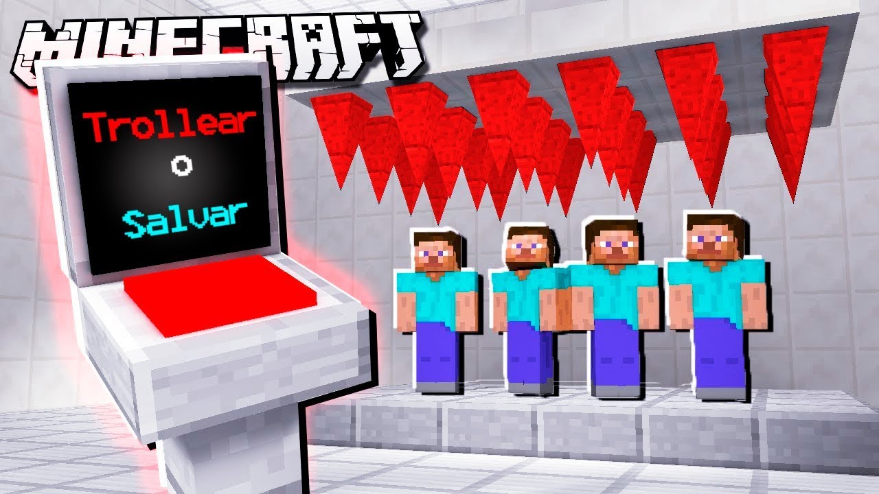 Presiona el Botón para TROLLEAR o SALVAR NOOBS en Minecraft!