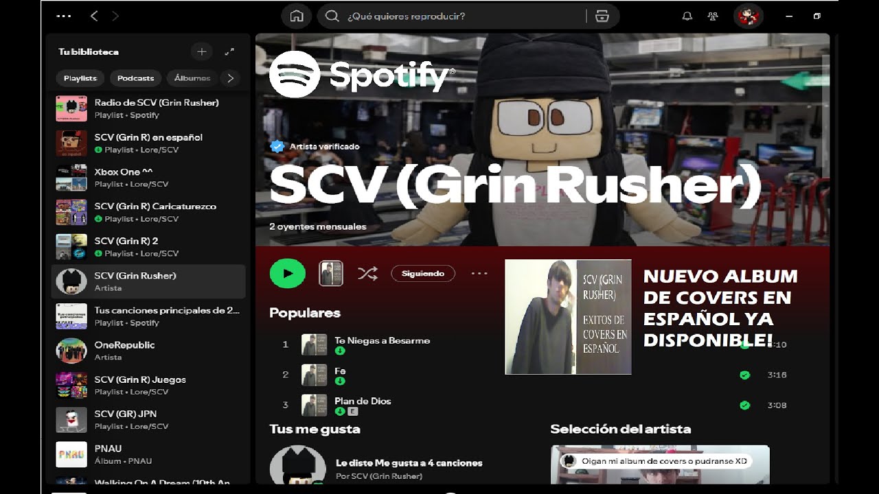 Soy un nuevo cantante en Spotify! Nuevo album disponible aqui! ^^