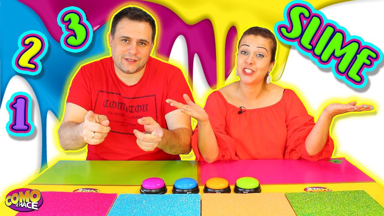 UN DOS TRES Slime !  Slime Challenge | 1 2 3 slime con mi marido !