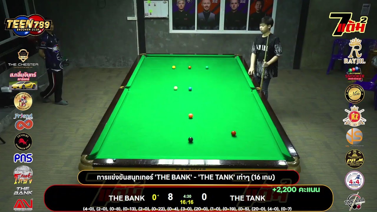 การแข่งขันสนุกเกอร์ 'THE BANK' - 'THE TANK' เท่าๆ (16 เกม)