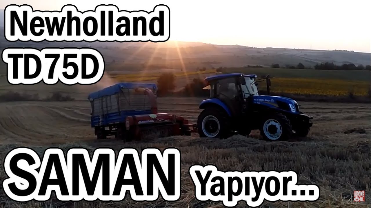 NEW HOLLAND TD75D BLUE MASTER TRAKTÖR SÖNMEZLER KOBRA-O5 SAMAN MAKİNESİ İLE SAMAN YAPIYOR.