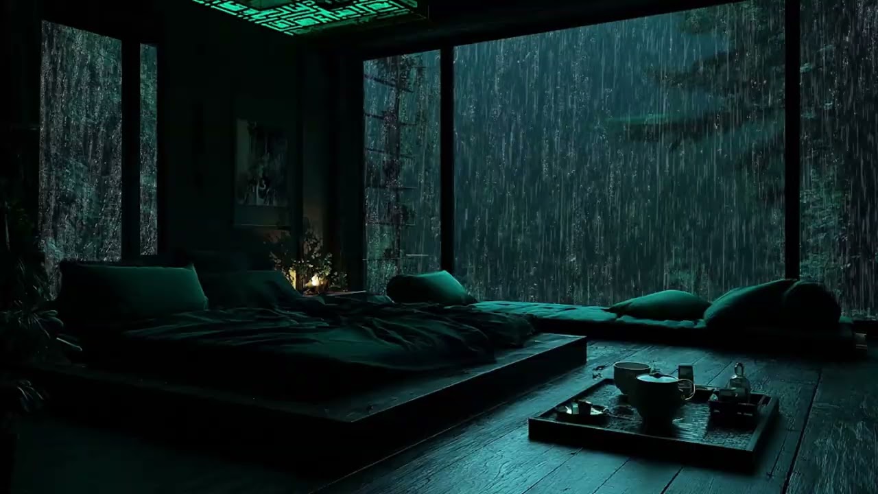 Heavy Night Rainstorm 🌧 | Relaxing Rain Sounds for Deep Sleep, Meditation, Stress Relief & Calm Mind